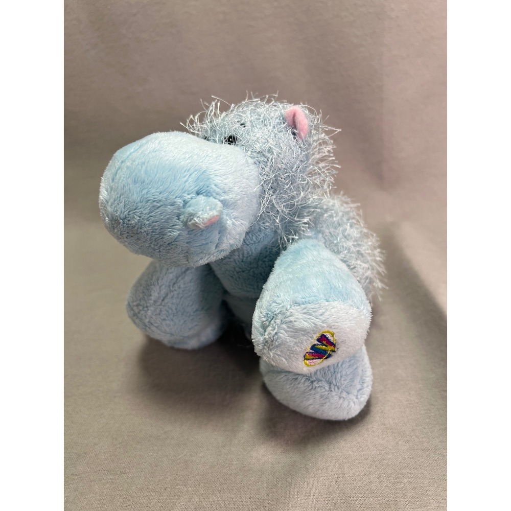 Ganz Webkinz Hippo Light Blue Plush Stuffed Animal Toy Retired 2006 No Code 8"